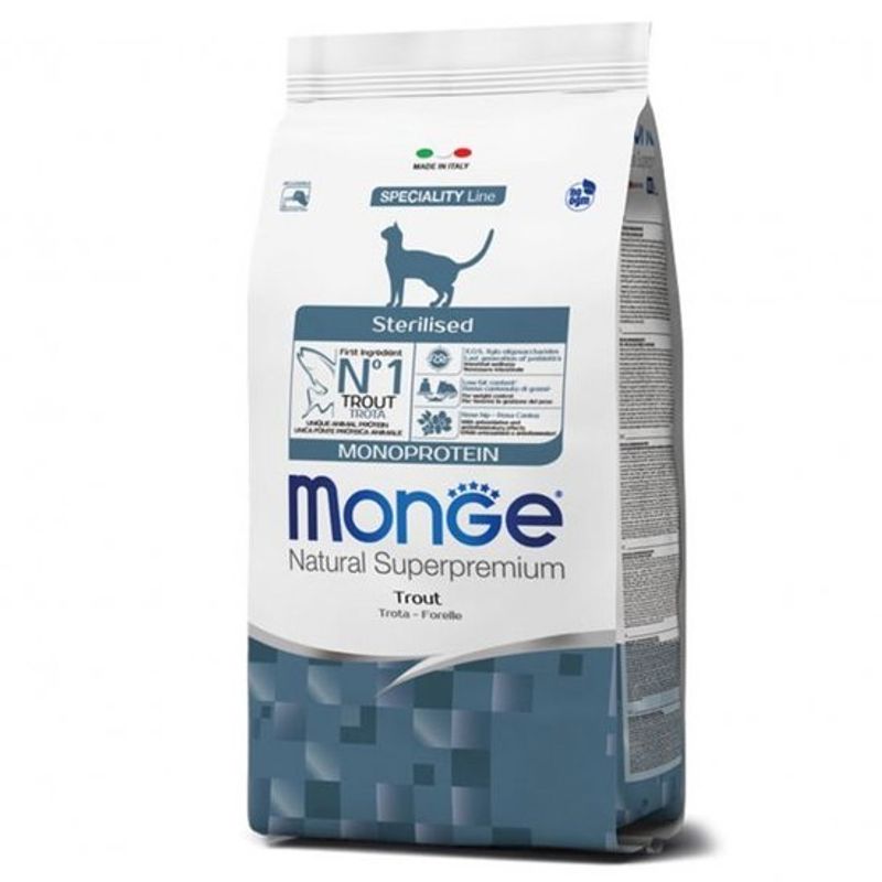 Monge Cat Natural Monoprotein Sterilised cu păstrăv MONGE